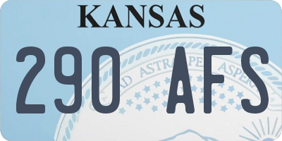 KS license plate 290AFS