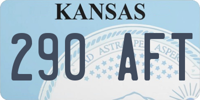 KS license plate 290AFT