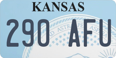 KS license plate 290AFU