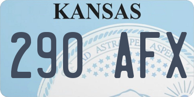 KS license plate 290AFX
