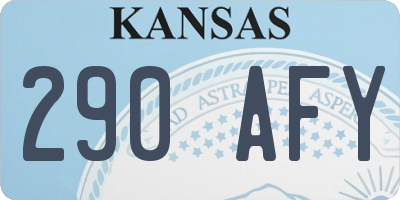 KS license plate 290AFY