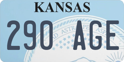 KS license plate 290AGE