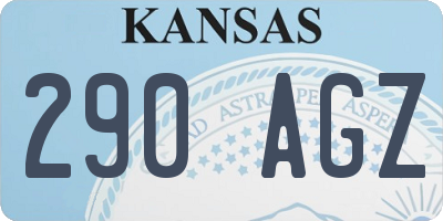 KS license plate 290AGZ