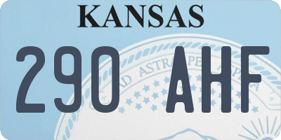 KS license plate 290AHF