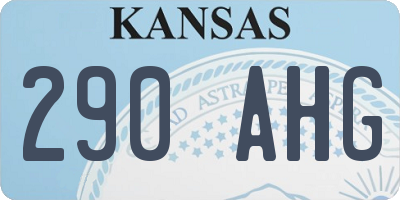 KS license plate 290AHG