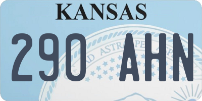KS license plate 290AHN