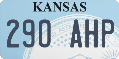 KS license plate 290AHP