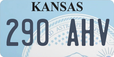 KS license plate 290AHV