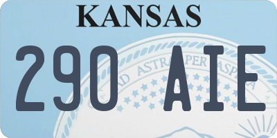 KS license plate 290AIE