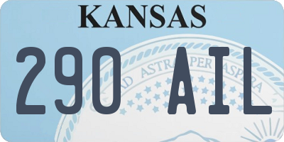 KS license plate 290AIL
