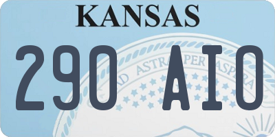 KS license plate 290AIO