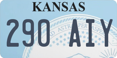 KS license plate 290AIY