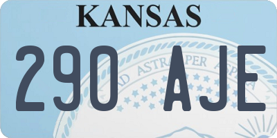 KS license plate 290AJE