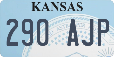 KS license plate 290AJP