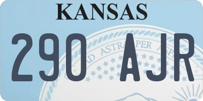 KS license plate 290AJR