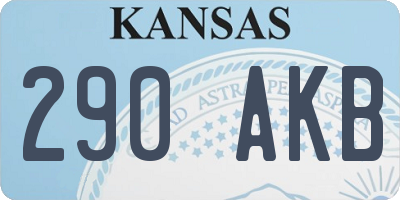 KS license plate 290AKB