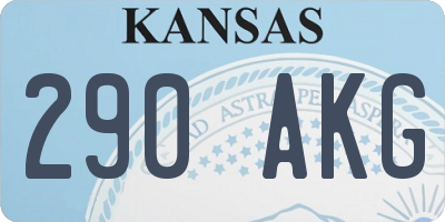 KS license plate 290AKG