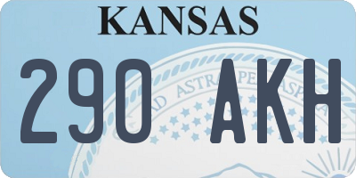 KS license plate 290AKH