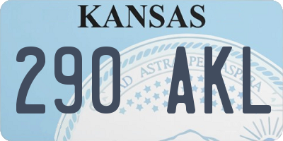 KS license plate 290AKL