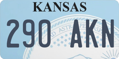 KS license plate 290AKN