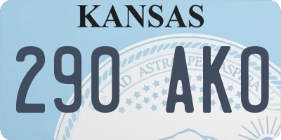 KS license plate 290AKO
