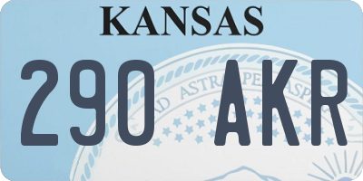 KS license plate 290AKR
