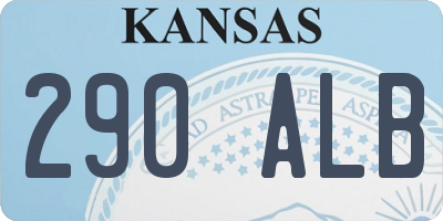 KS license plate 290ALB