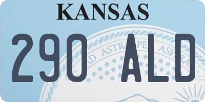 KS license plate 290ALD
