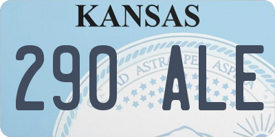 KS license plate 290ALE