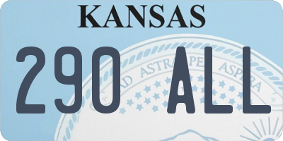 KS license plate 290ALL
