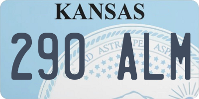 KS license plate 290ALM