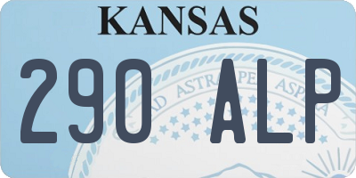 KS license plate 290ALP