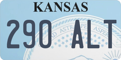 KS license plate 290ALT