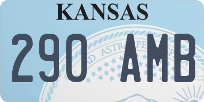 KS license plate 290AMB