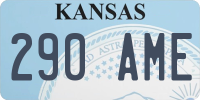 KS license plate 290AME