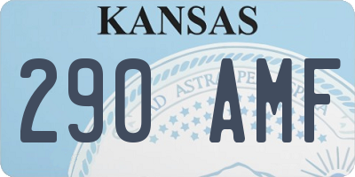 KS license plate 290AMF