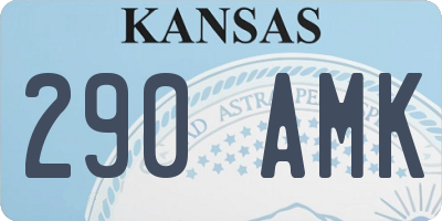 KS license plate 290AMK