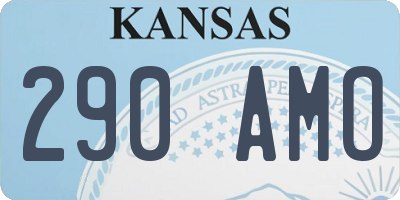 KS license plate 290AMO