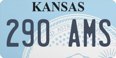 KS license plate 290AMS