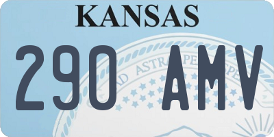 KS license plate 290AMV
