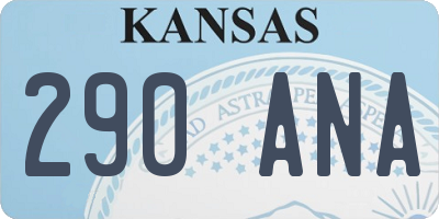 KS license plate 290ANA