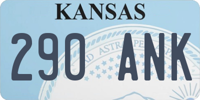 KS license plate 290ANK