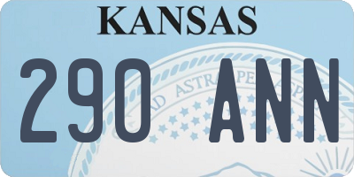 KS license plate 290ANN