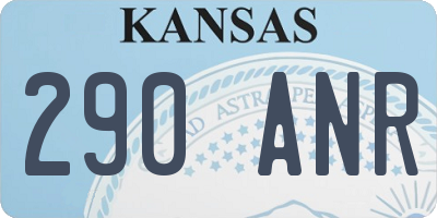 KS license plate 290ANR