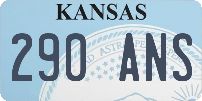 KS license plate 290ANS