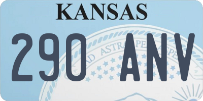 KS license plate 290ANV