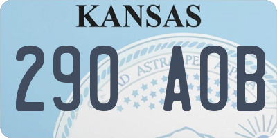 KS license plate 290AOB