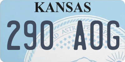 KS license plate 290AOG