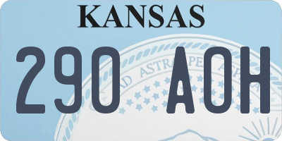 KS license plate 290AOH