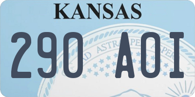 KS license plate 290AOI